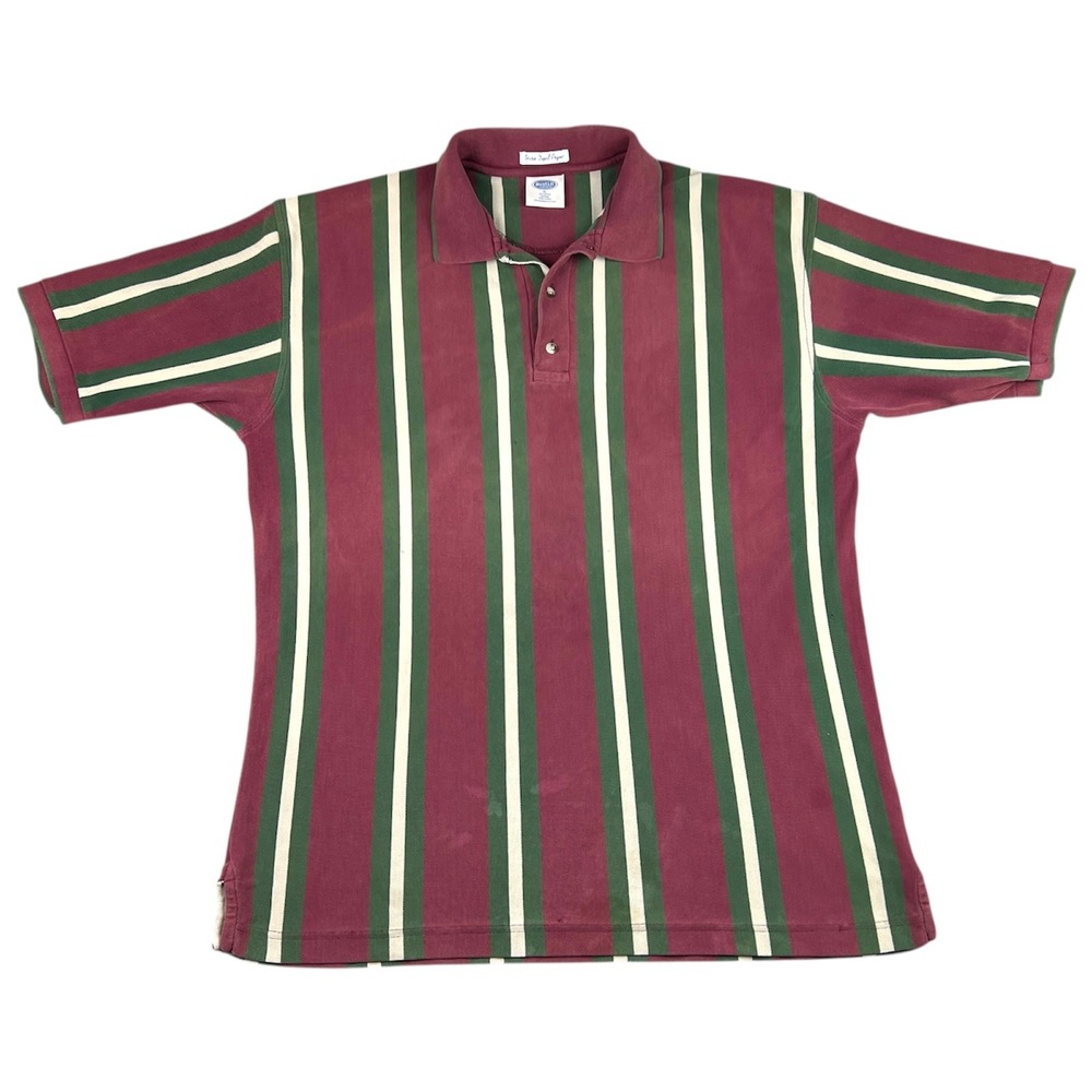 Vintage 90s Austin Clothing Co Dyed Pique Striped Polo Shirt Men's XL Colorblock